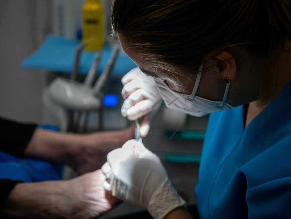 Podiatrist treats toenail fungus, removes calluses, and heals an ingrown toenail